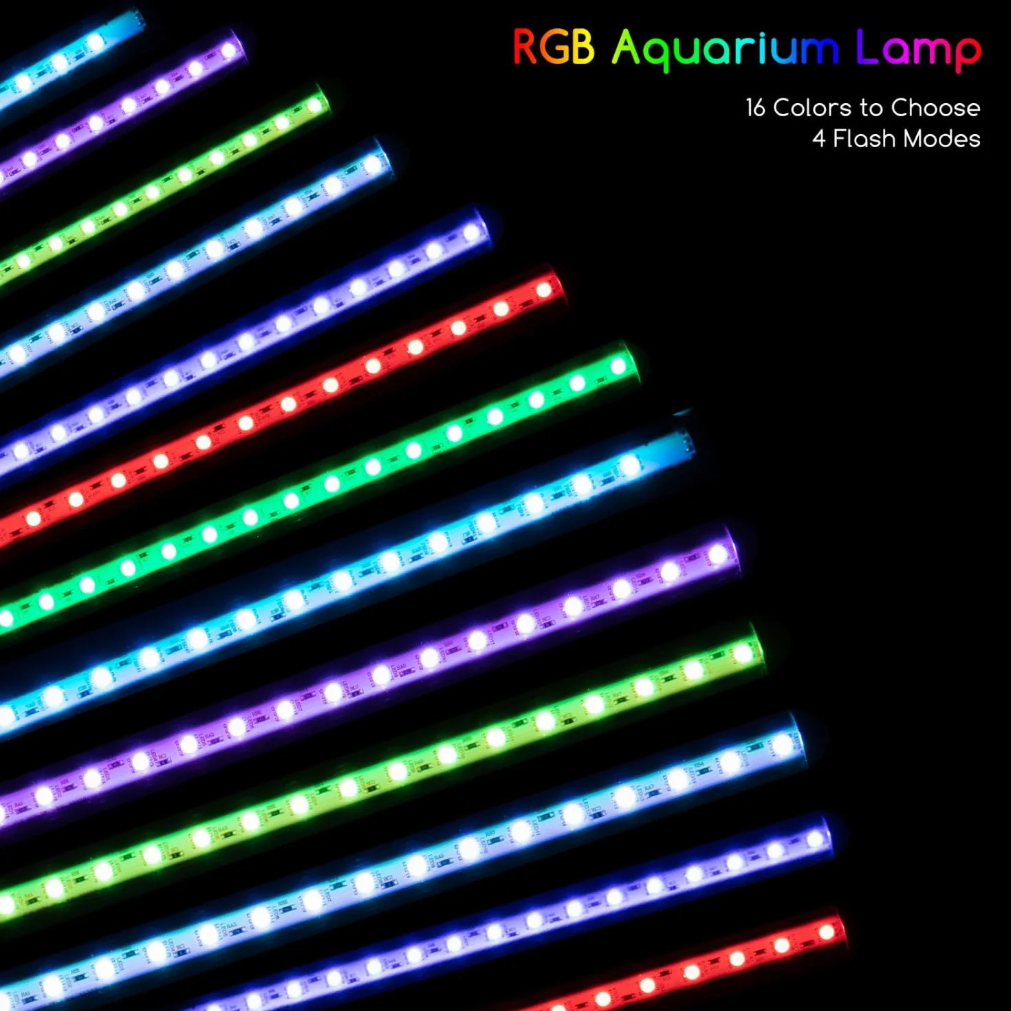 Nobleza – oświetlenie akwariowe LED z pilotem, lampa akwarium, wodoodporna IP67, uniwersalna, ściemnialna lampa akwariowa(3w 30cm, RGB)