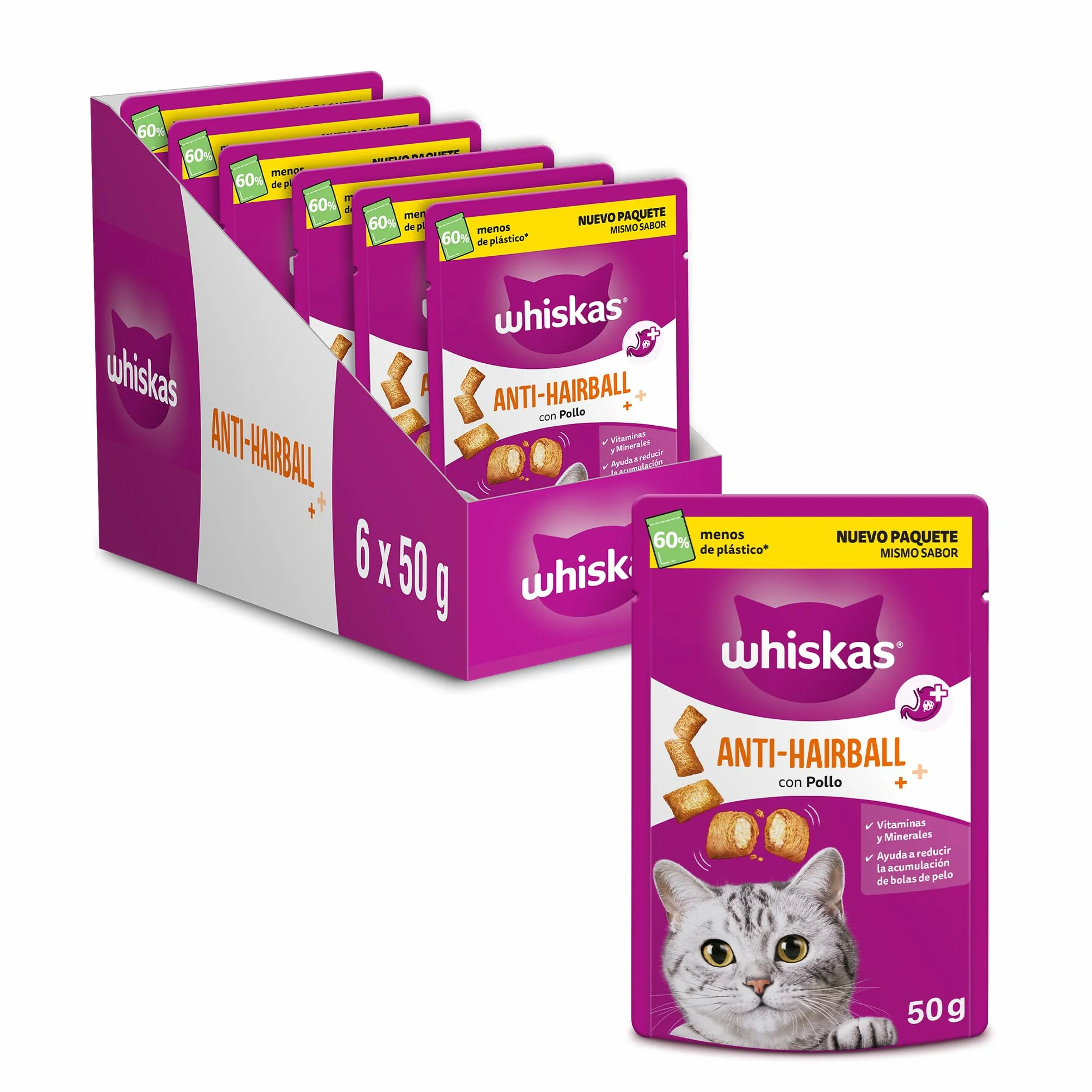 Whiskas Anti-Hairball z kurczakiem 6 x 50 g
