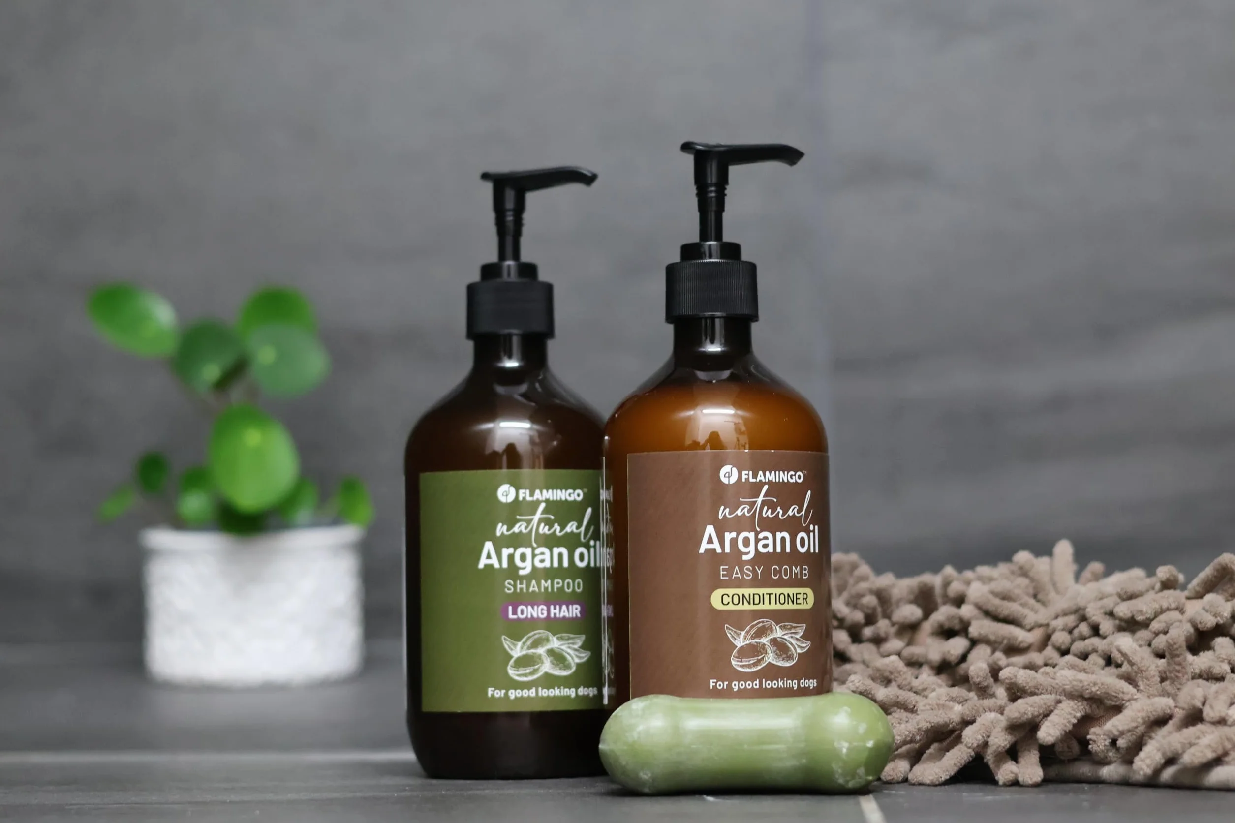 Flamingo Naturalny szampon dla kotów z olejkiem arganowym - 500 ml | delikatna pielęgnacja dla miękkiej, błyszczącej dłoni