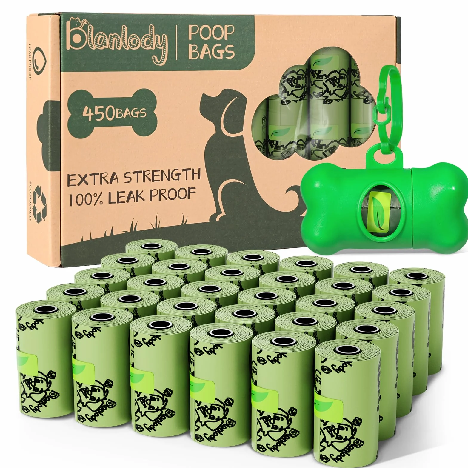 Worki na odchody dla psów, 450 torebek na odchody dla psów