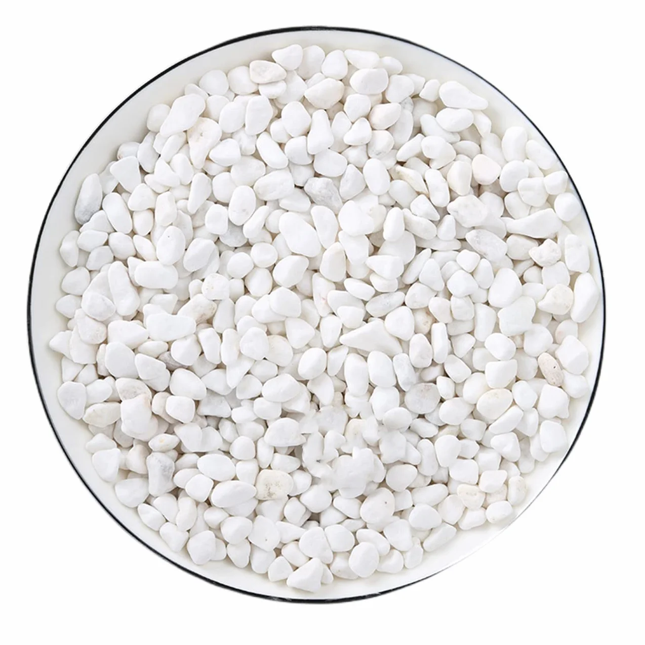 Dekoracyjne białe kamienie, mały żwir ogrodowy, granulowane kamyki rzeczne do akwarium, doniczka, wypełnienie wazonu i dekoracja ogrodowa 6-9 mm (1 kg/2,2 funta)