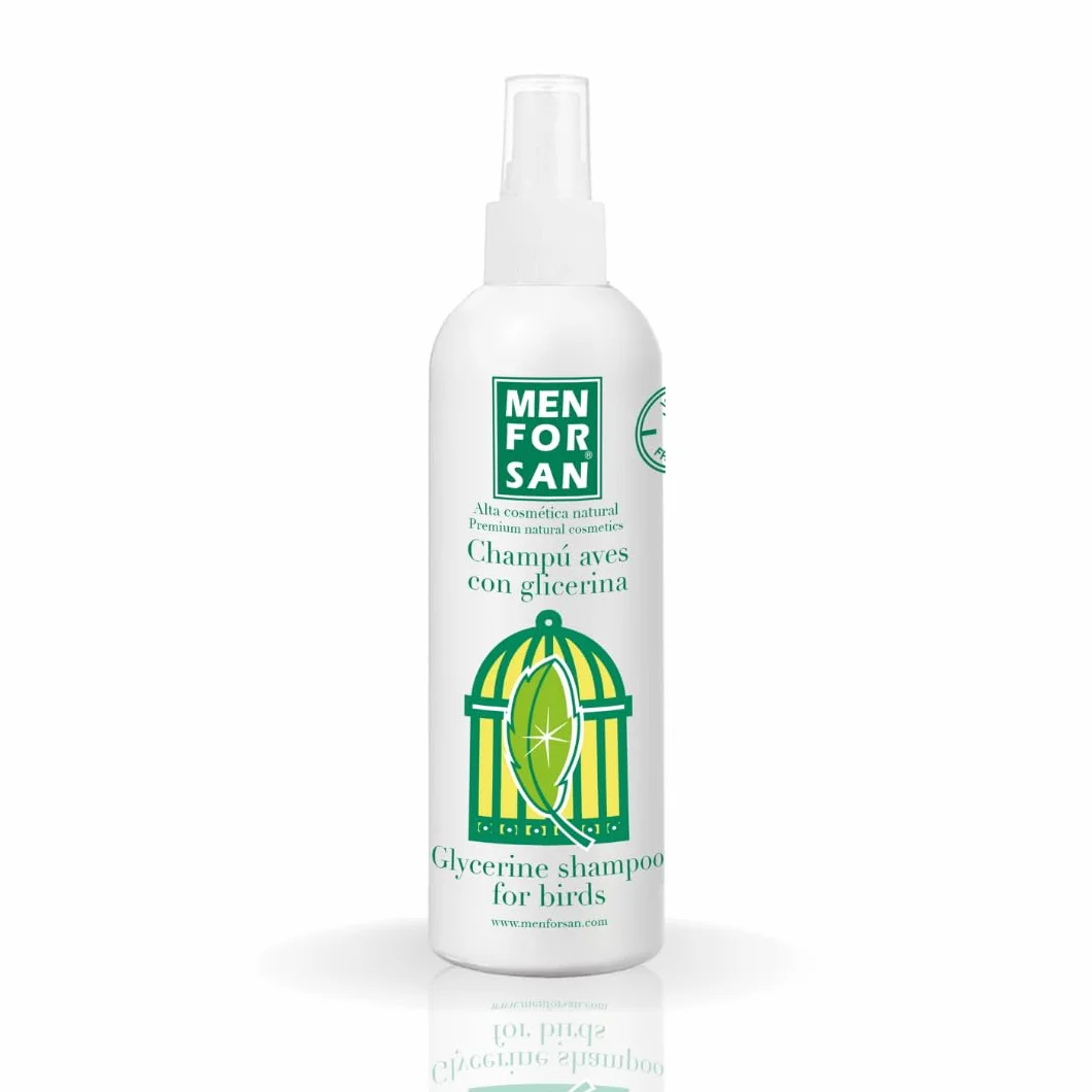 MENFORSAN Szampon rozjaśniający pióra z gliceryną | Oczyszcza i rozjaśnia | Naturalny spray | Czyste i miękkie upierzenie | 125 ml