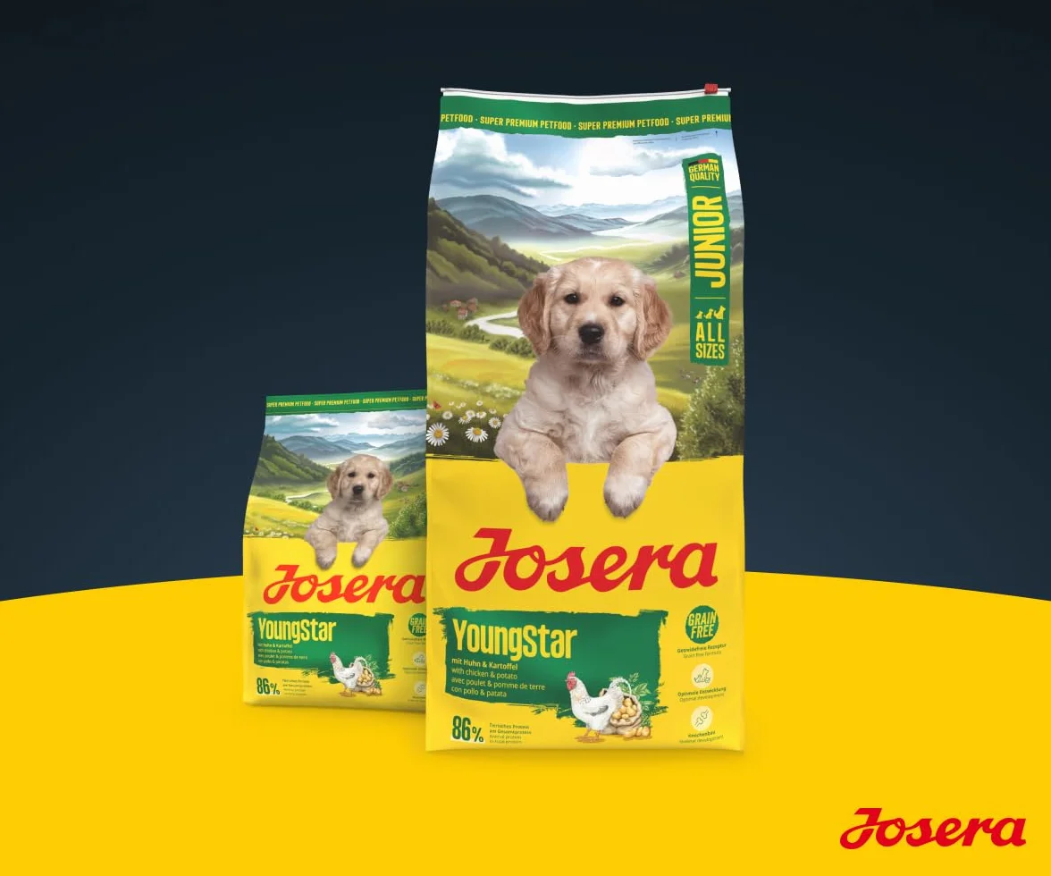 JOSERA Junior YoungStar karma dla kurczaków i ziemniaków (1 x 3 kg) | sucha karma premium dla rosnących psów | karma dla średnich i dużych ras dla optymalnego zaopatrzenia | bez zboża | 1 szt. w
