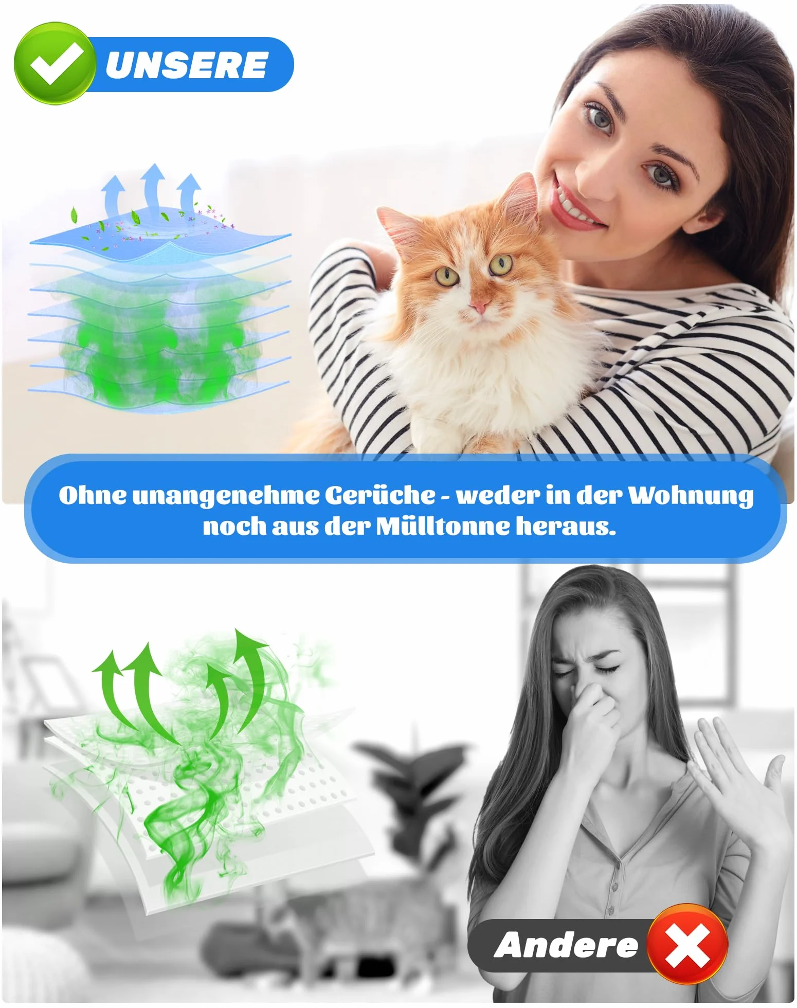 12 kaset uzupełniających do kosza na śmieci dla kotów, folia uzupełniająca, do wiaderka dla kotów, bezzapachowa, z wszystkimi pojemnikami uzupełniającymi