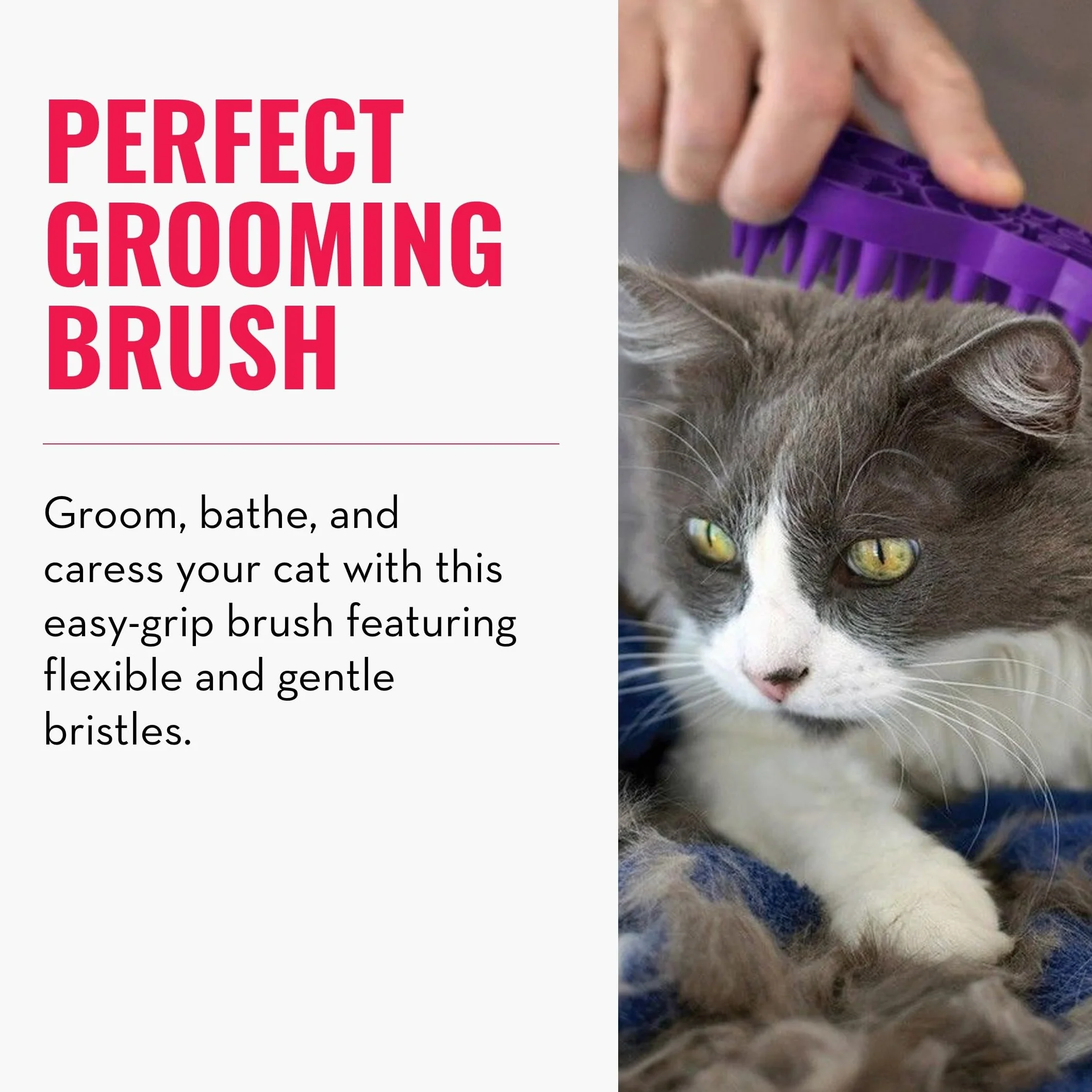 KONG Cat ZoomGroom – szczotka do pielęgnacji i masażu z miękkiego kauczuku dla kotów