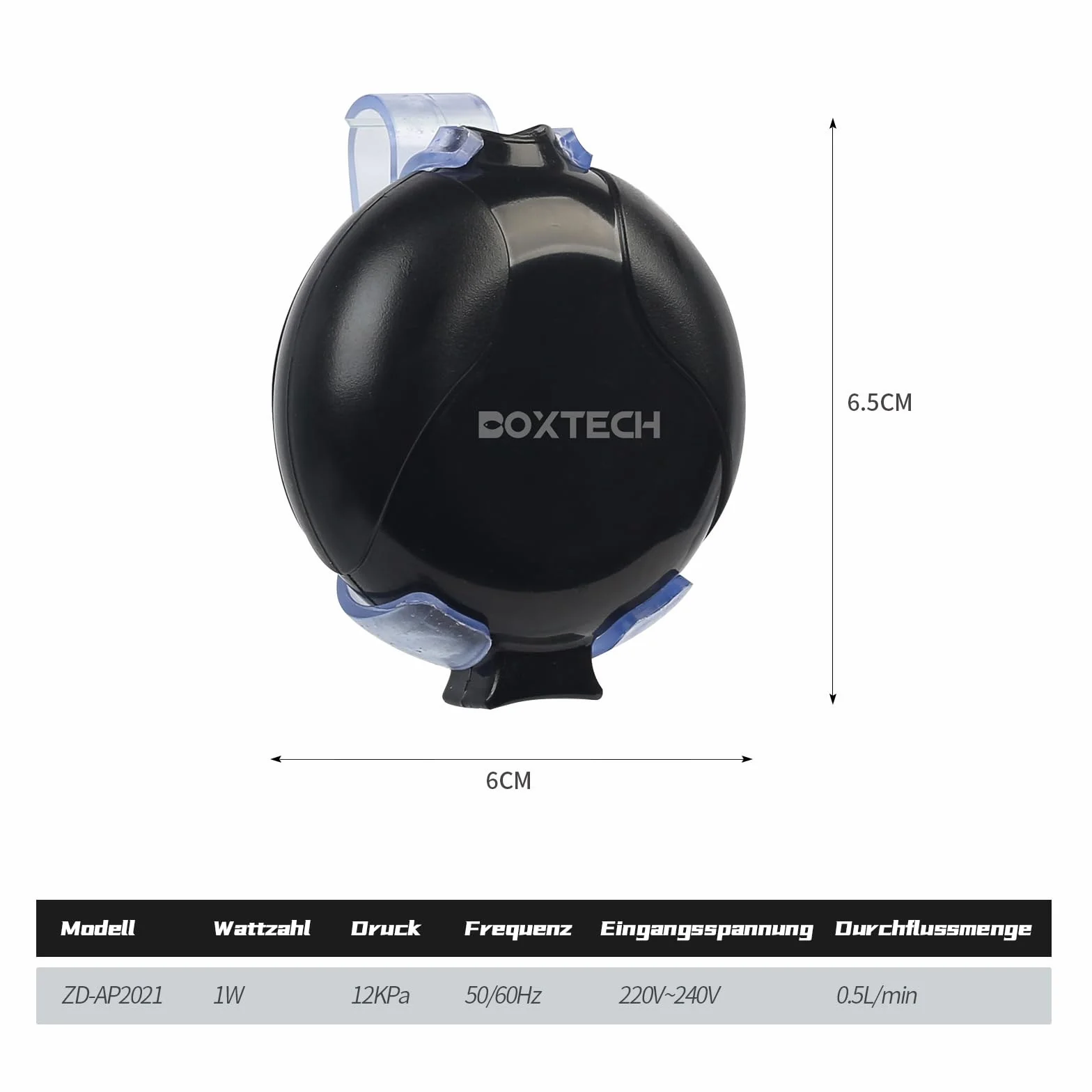 boxtech Mini pompa tlenu, cicha pompa powietrza do akwarium, pompa powietrza z Air Stone i wężem silikonowym do zbiorników z rybami i nanoakwariów