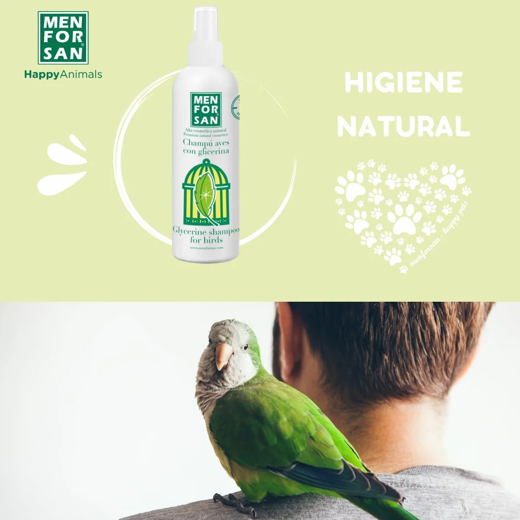 MENFORSAN Szampon rozjaśniający pióra z gliceryną | Oczyszcza i rozjaśnia | Naturalny spray | Czyste i miękkie upierzenie | 125 ml