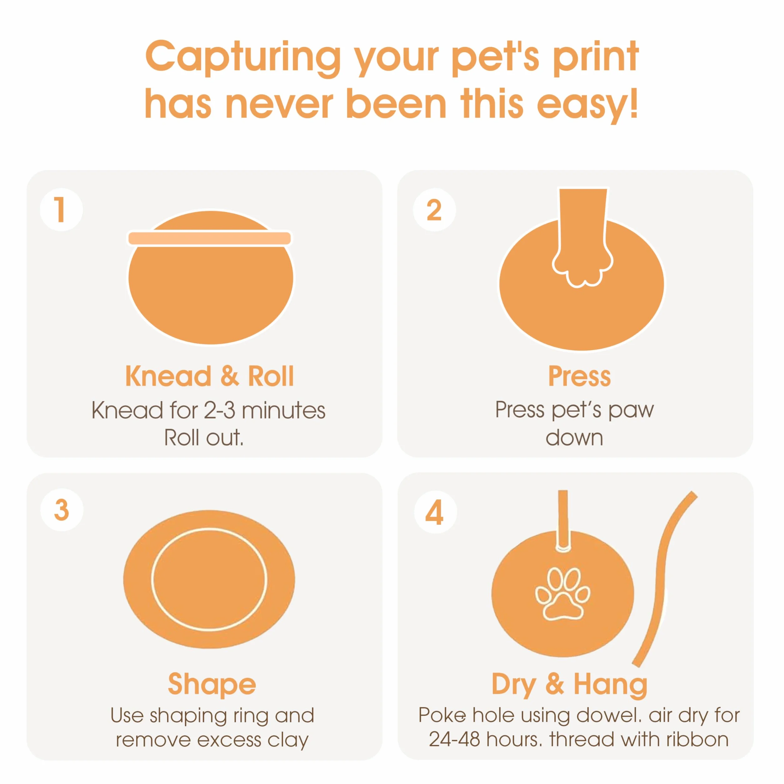 Pearhead Pet Paw Prints pies lub kot łapa nadruk pamiątka ozdoba, kreatywna pamiątka przez cały rok, doskonała dla każdego miłośnika zwierząt domowych lub właściciela zwierząt domowych