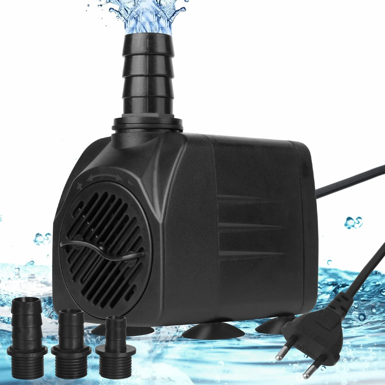 Flintronic Zatapialna Pompa Wodna 25 W 1500 l/wys., Cicha 400 Gph 2,2 m/7,2 m Do Akwarium, Fontanny, Statuetki, Hydroponiki, 4 Przyssawki, Przewód 1,4 m