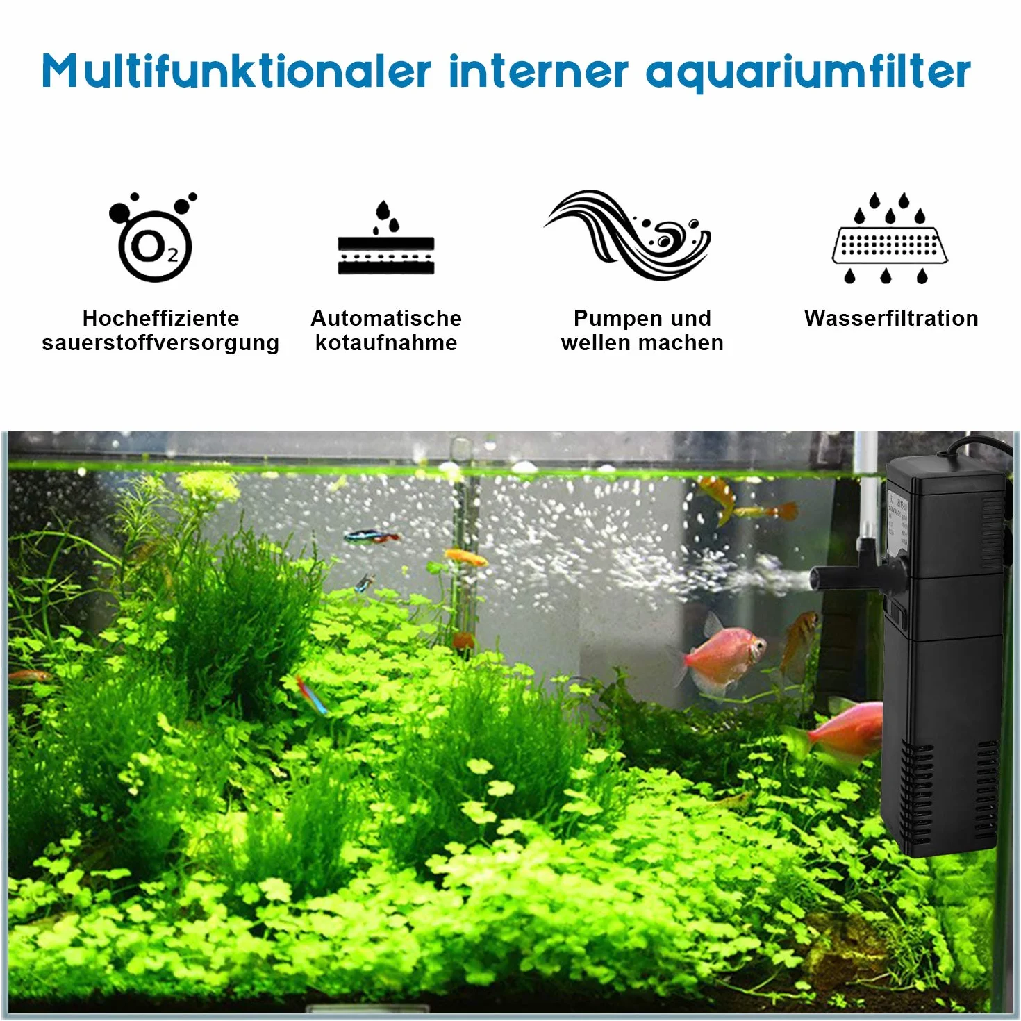 Forever Speed Pompa do akwarium pompa filtrująca akwarium wewnętrzny filtr pompa do akwarium 300 l/h 2 waty