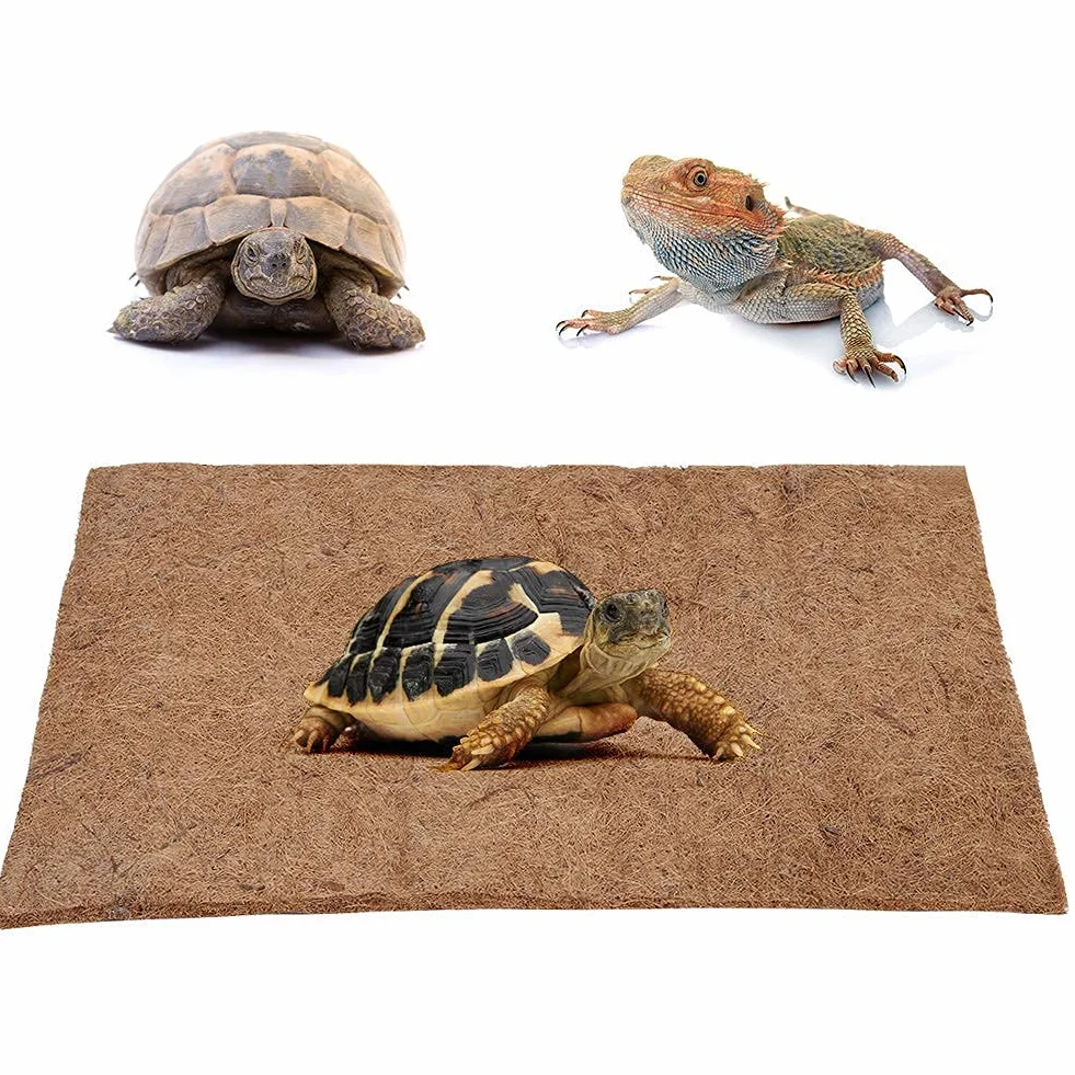 Gad dywan z włókna kokosowego wąż pościel mata podłogowa jaszczurka Terrarium klatka architektura krajobrazu podkładka podłogowa dla brodatych żółwi smoka żółwie Lguana
