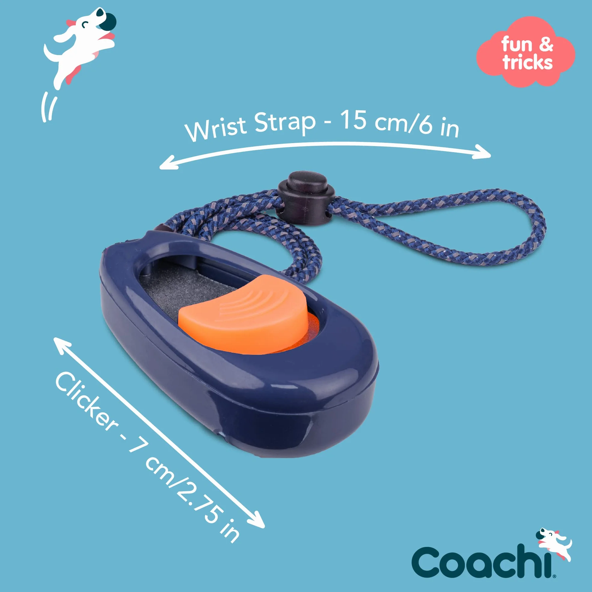 Coachi Multi-Clicker, dog Accessory, Volume Control with 3 Settings, Easy to Click, Adjustable Wrist Strap, Dog Clicker, For Dog Training, Including Sensitive Dogs and Puppies.