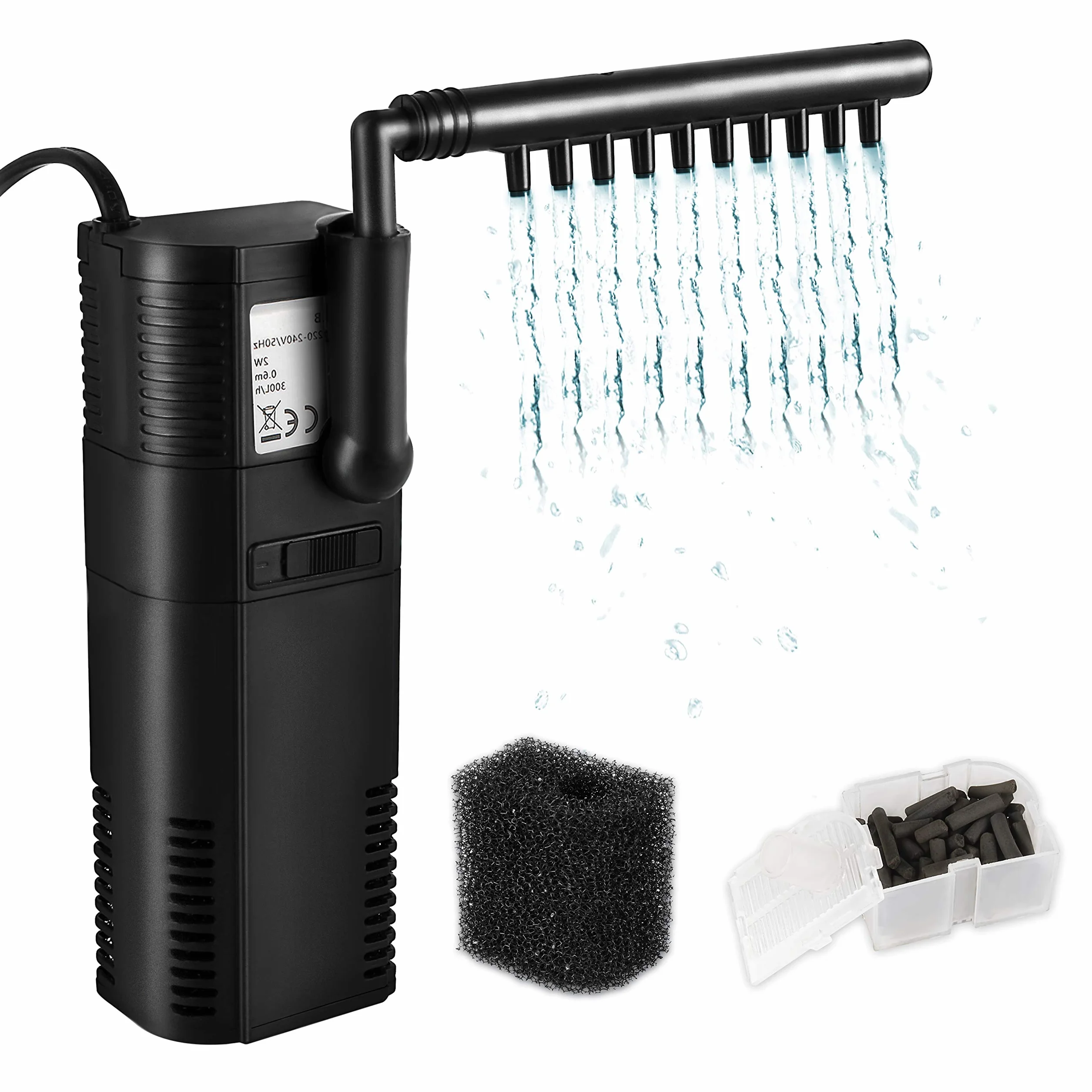 Forever Speed Pompa do akwarium pompa filtrująca akwarium wewnętrzny filtr pompa do akwarium 300 l/h 2 waty
