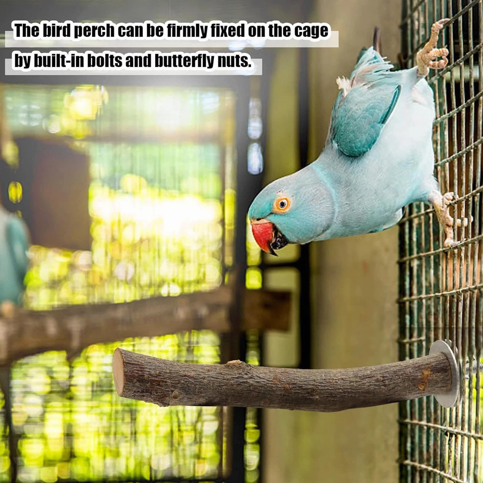 Chewing Bird Perch, 8-Piece Natural Wood Swing, Bird Cage Perches with Training Feature, Wood Swing Feature for Pet Use, Birds Toy, Cage Perches for Chinchilla Cockatiels