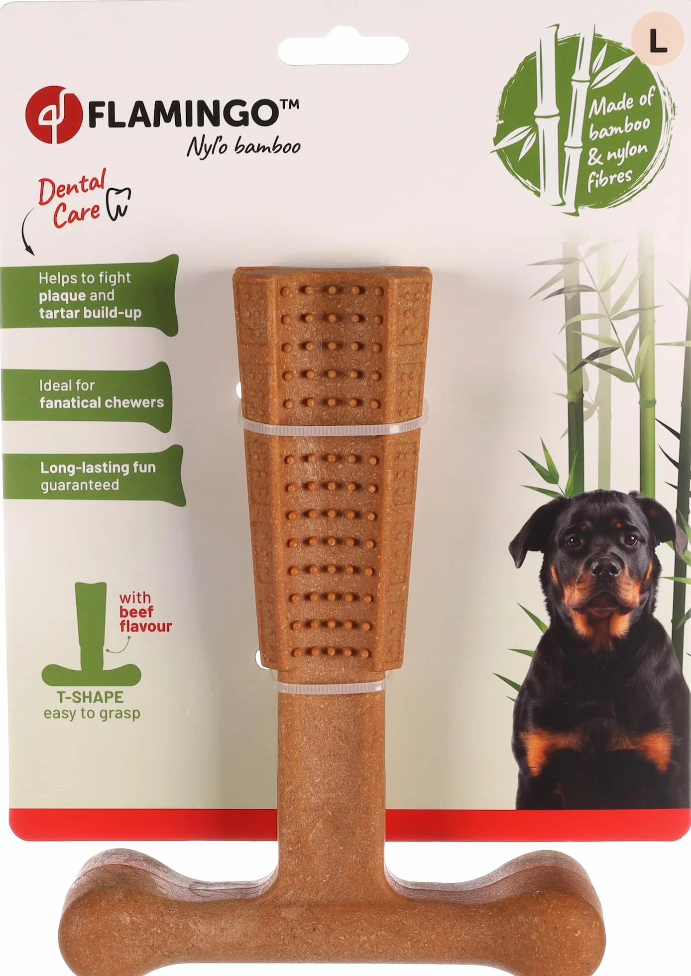 FLAMINGO JCHIEN NYL'O Bamboo T-Bone Wół Brązowy Szeroki 18,5CM