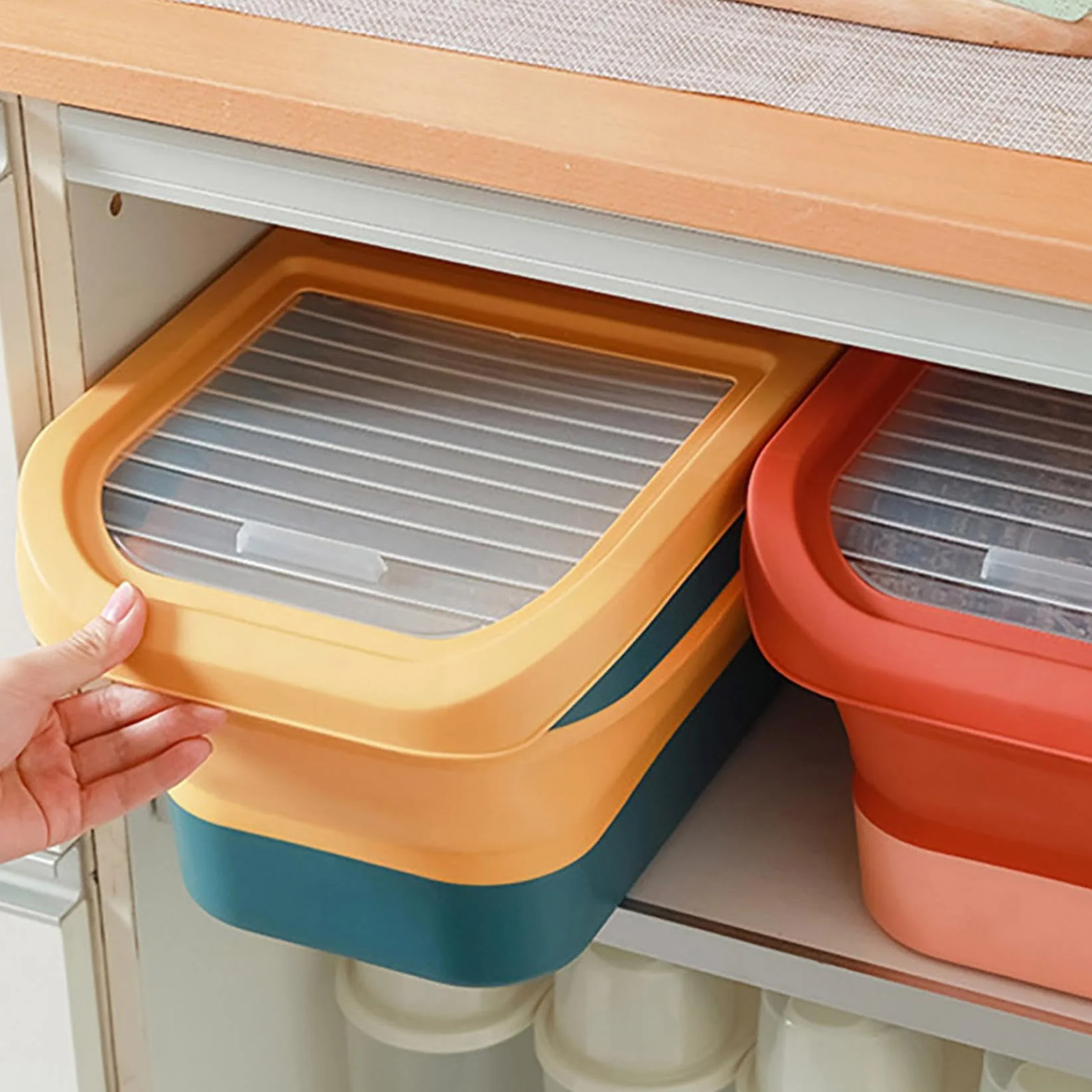 Przechowywanie karmy dla psów, składana, 12-15 kg, hermetyczne, z klapką, kółka, duży, składany pojemnik na karmę, pudełko do przechowywania karmy dla psów i kotów (A)