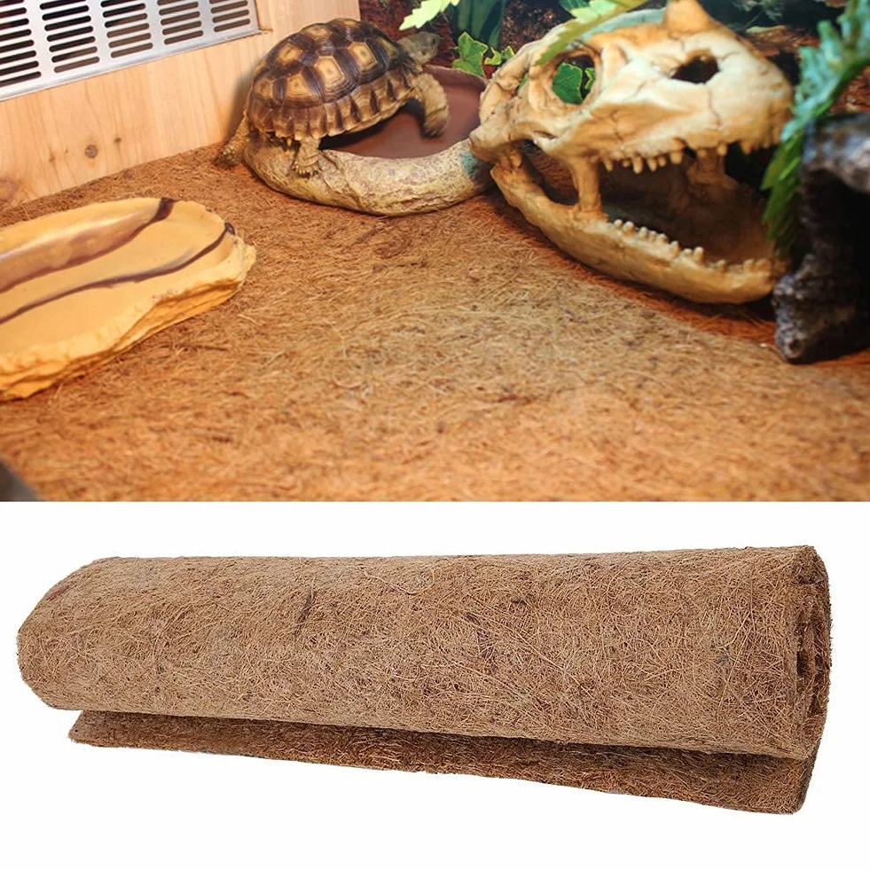 Gad dywan z włókna kokosowego wąż pościel mata podłogowa jaszczurka Terrarium klatka architektura krajobrazu podkładka podłogowa dla brodatych żółwi smoka żółwie Lguana