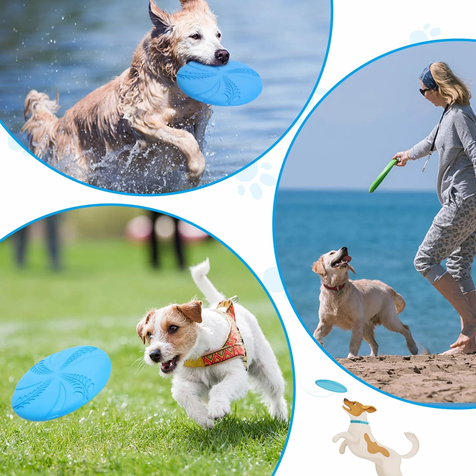 Nobleza Frisbee dla Psów - 2 Paczki Interaktywnego Latającego Dysku, Zabawka do Ćwiczeń Sportowych na Świeżym Powietrzu