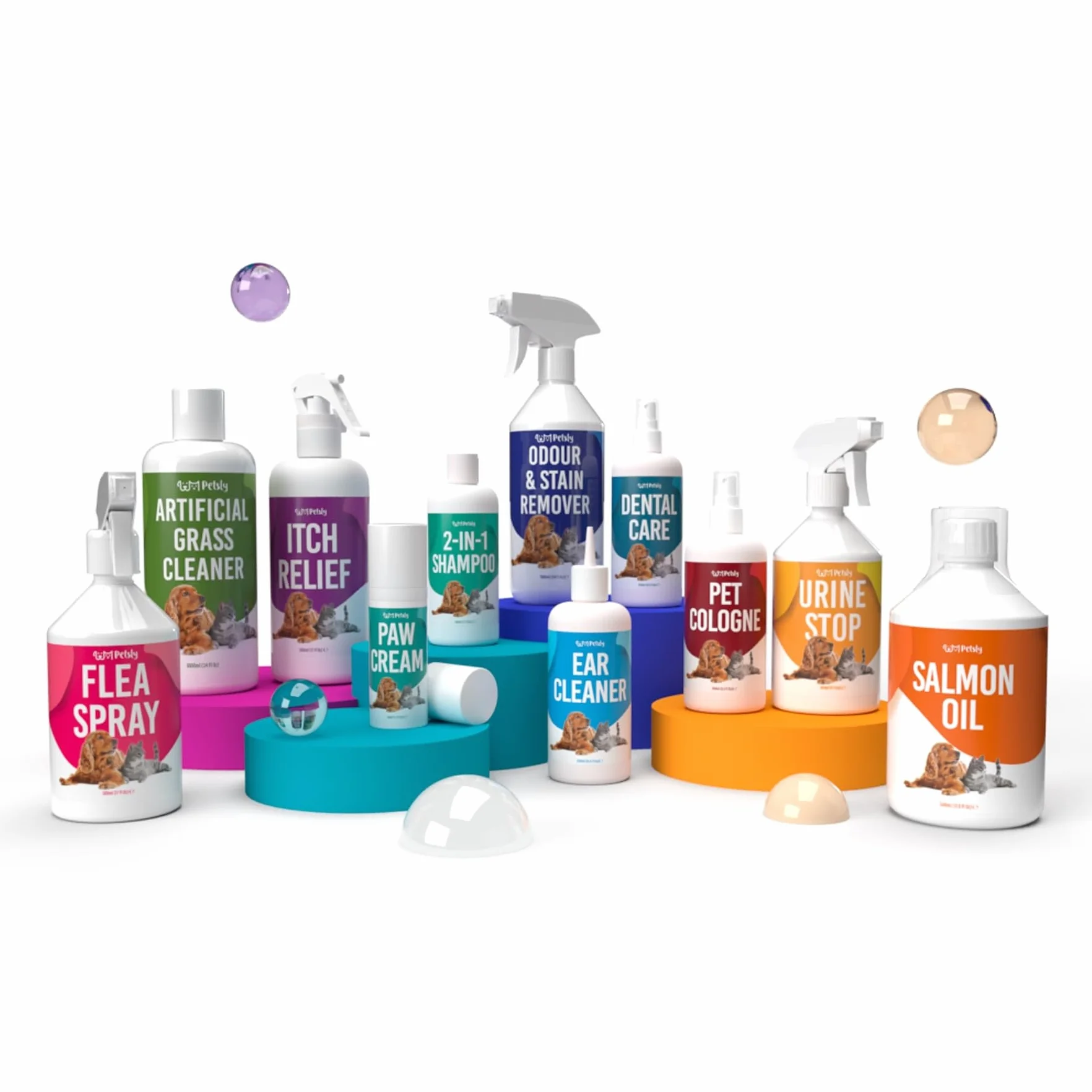 Petsly Pet Odour Remover Spray - 1L - Enzymatyczny środek do czyszczenia moczu kotów i psów - Usuwa zapachy i plamy z tkanin (dywany, sofy) i powierzchni (drewno, marmur) - Zapach cynamonu