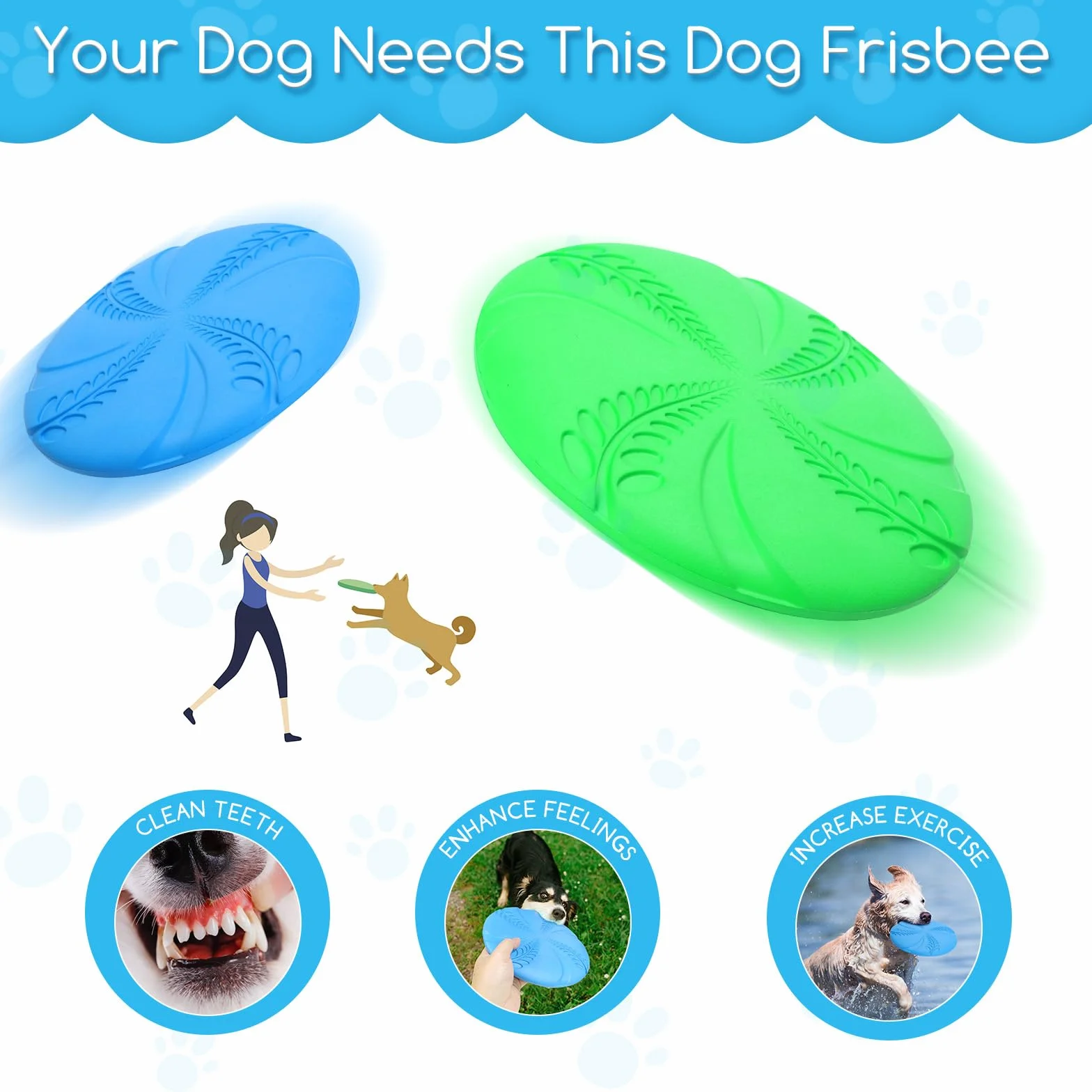 Nobleza Frisbee dla Psów - 2 Paczki Interaktywnego Latającego Dysku, Zabawka do Ćwiczeń Sportowych na Świeżym Powietrzu