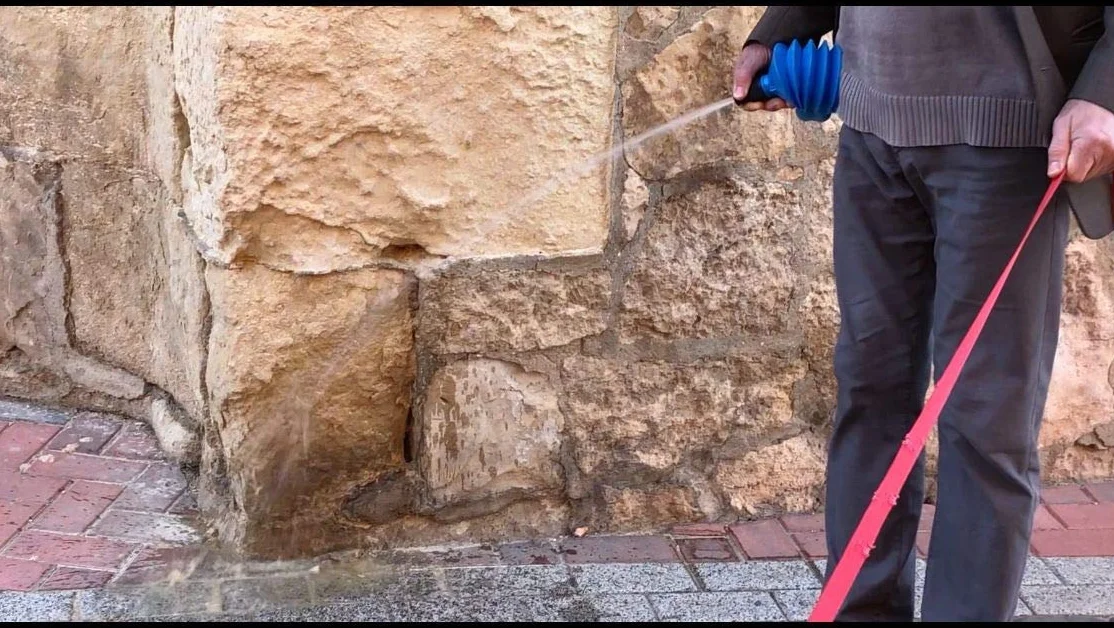 Butelka higienizująca do czyszczenia PIS dla psów lub zwierząt domowych na drogach publicznych, latarniach ulicznych, fasadach, ławkach, samochodach... (różowy)